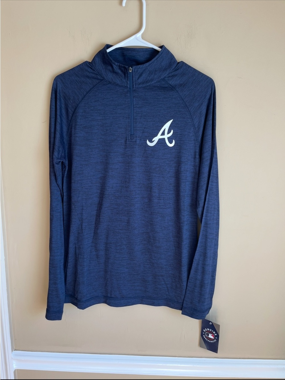 Atlanta Braves Genuine Merchandise Navy Quarter-Zip Pullover NWT